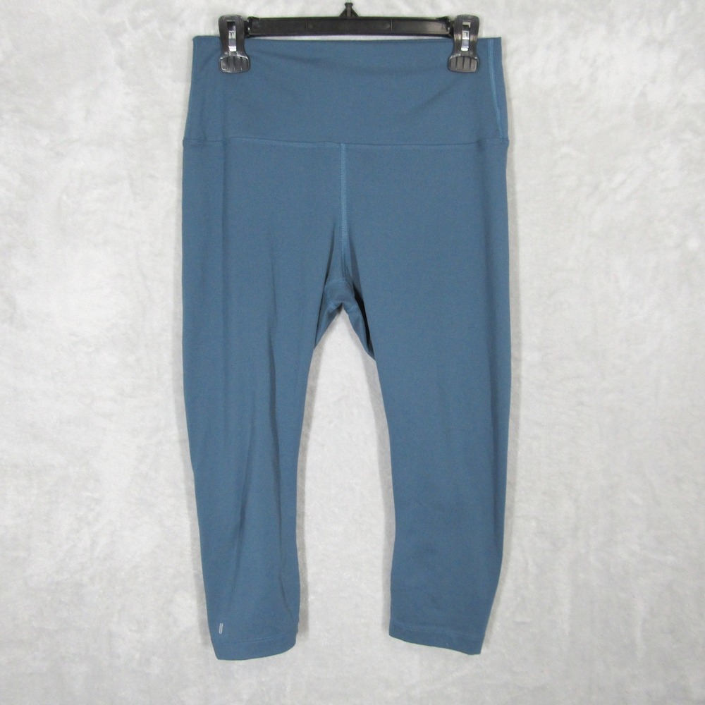 NOBULL Womens High Rise Cropped Leggings Blue Size M Capri Training Yoga Pants